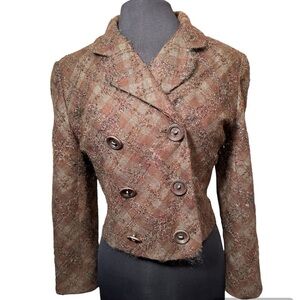 Eric Gaskins 100% wool cropped blazer size 8